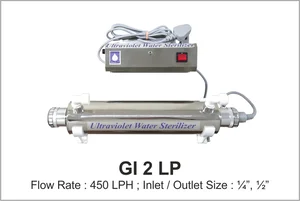 UV System Water Disinfection Systems Model Gl 2 LP with flow rate 450 LPH with inlet, outlet 1/2 inch