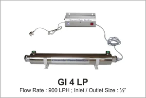 UV System Water Disinfection Systems Model Gl 4 LP with flow rate 900 LPH with inlet, outlet 1/2 inch