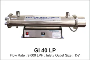 UV System Water Disinfection Systems Model Gl 40 LP with flow rate 9000 LPH with inlet, outlet 1 1/2 inch