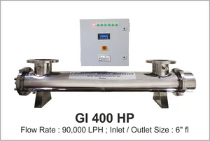 UV System Water Disinfection Systems Model Gl 400 LP with flow rate 90000 LPH with inlet, outlet 6 inch